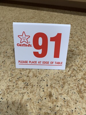 Classic Carl's Jr Table Tent Sign 91