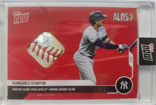 Giancarlo Stanton YANKEES 2020 TOPPS NOW ALDS SLAM GAME-USED BALL RED 9/10 367A
