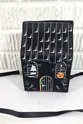 Mad Engine Haunted House Halloween Purse Bag Shoulder Strap Ghost Pumpkin