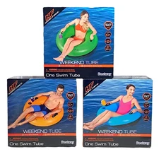 Inflatable Swim Tube Ring with Handles and Cup Holder
