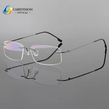 Men's Rimless Memory Titanium Alloy Glasses Eyeglasses Spectacles Frame