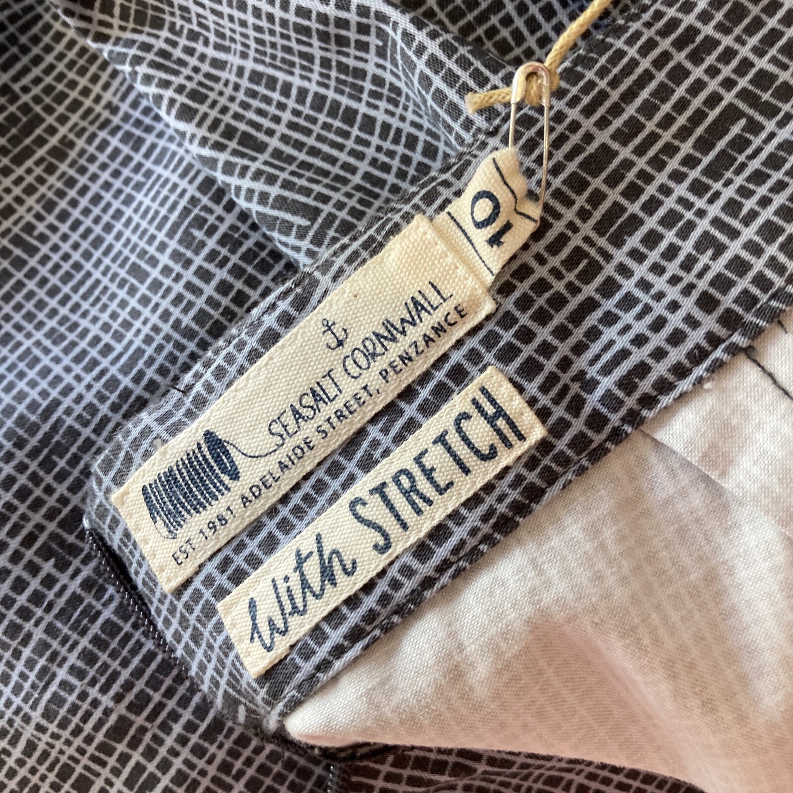 Seasalt "Lawhippet"  Grey Checked Skirt, Size 10 UK, New 7