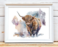 Cow Wall Art Print, Highland Cow Wall Art Decor, Farmhouse Home Decor Art Print