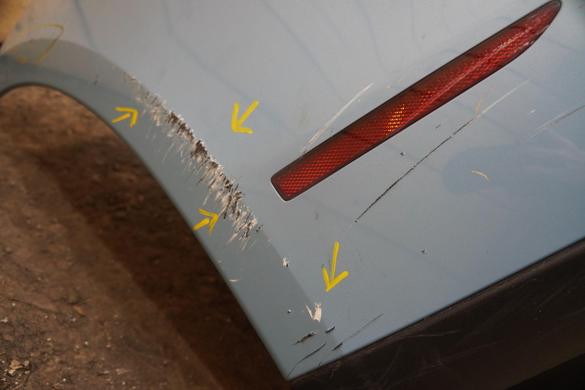 Rear Bumper Cover Assembly Frozen Blue 9J1807984B OEM Porsche
