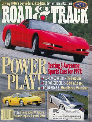 Road & Track February 1997   Power Play / Chevy Corvette / Ruf Porsche CTR2 / Ac