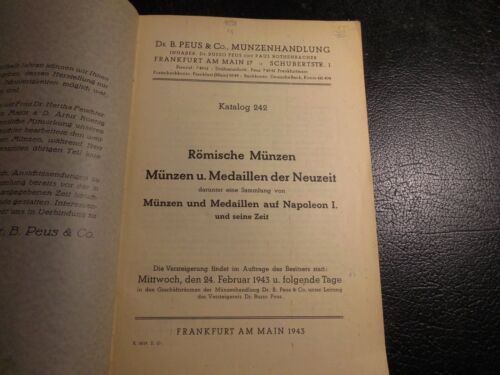 Auktionskatalog Peus Frankfurt 24.2. 1943 - Bild 2 von 3