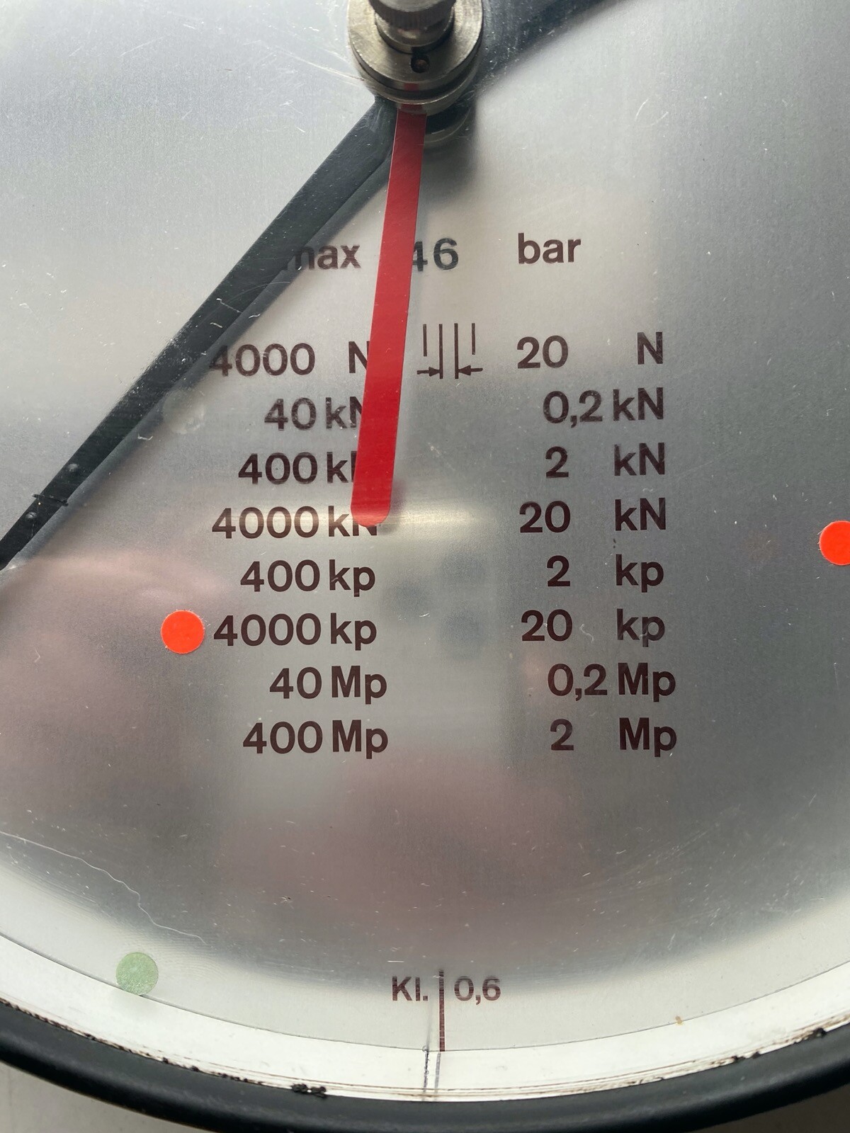 Präzisions FeinmessManometer Klasse 0,6 Toni Technik 4000kp 23cm