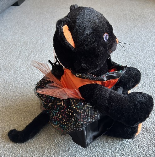 Build A Bear Halloween Black & Orange Kitty Salem Cat Plush Soft Toy Teddy BAB - Picture 5 of 6