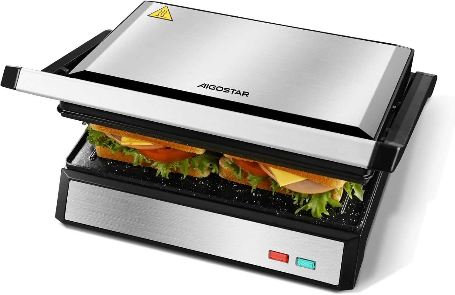 Hett Pro: Grill Elettrico 1500W Eco Stone per Cucina Senza Grassi