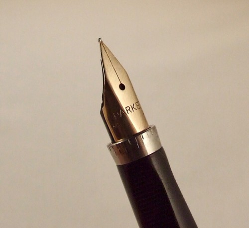 VINTAGE PARKER 75 VERMEIL FOUNTAIN PEN & BALLPOINT BOXED SET - STERLING & G.F. - Picture 15 of 20