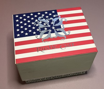 2 Patriotic Leather Rustic Cuff Bracelets With Original Box