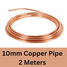 10mm - 2 Meters - Copper Pipe Tube Coiled Flexible Microbore Water Gas Plumbing