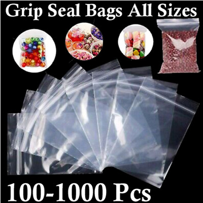 100 Sacs Zip Refermables Transparents - Mini Sacs à Glissière, 0.09 Mm