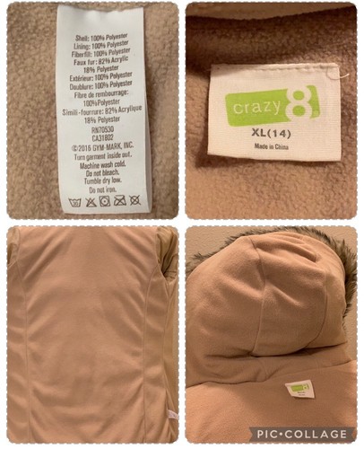Crazy 8 Girls Size XL Gold Puffer Coat Flawless Condition - Picture 7 of 7