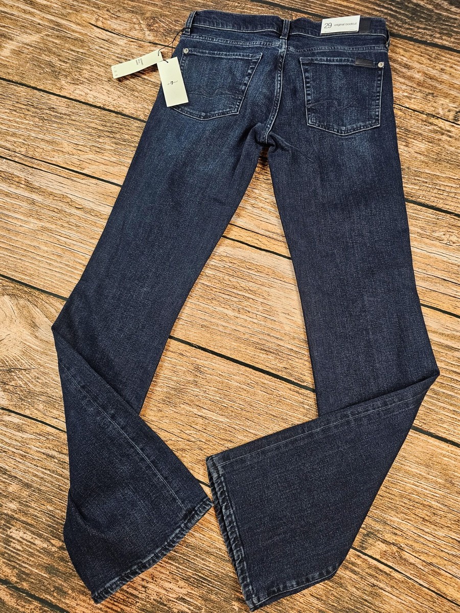 NWT $228 For All Mankind The Original Bootcut Jeans Women's 29 Blue  Destroyed