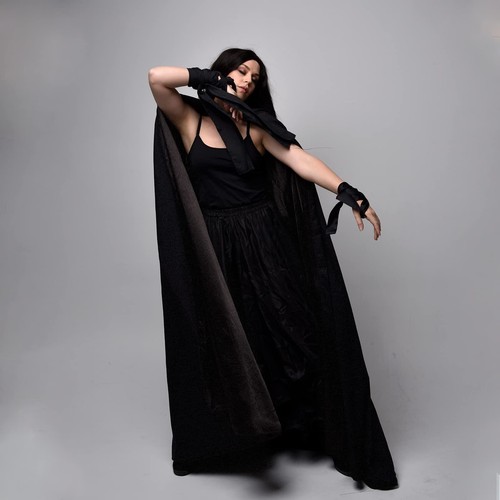 Hooded Velvet Cape Cloak for Halloween Cosplay Costume Unisex Long - Picture 3 of 12