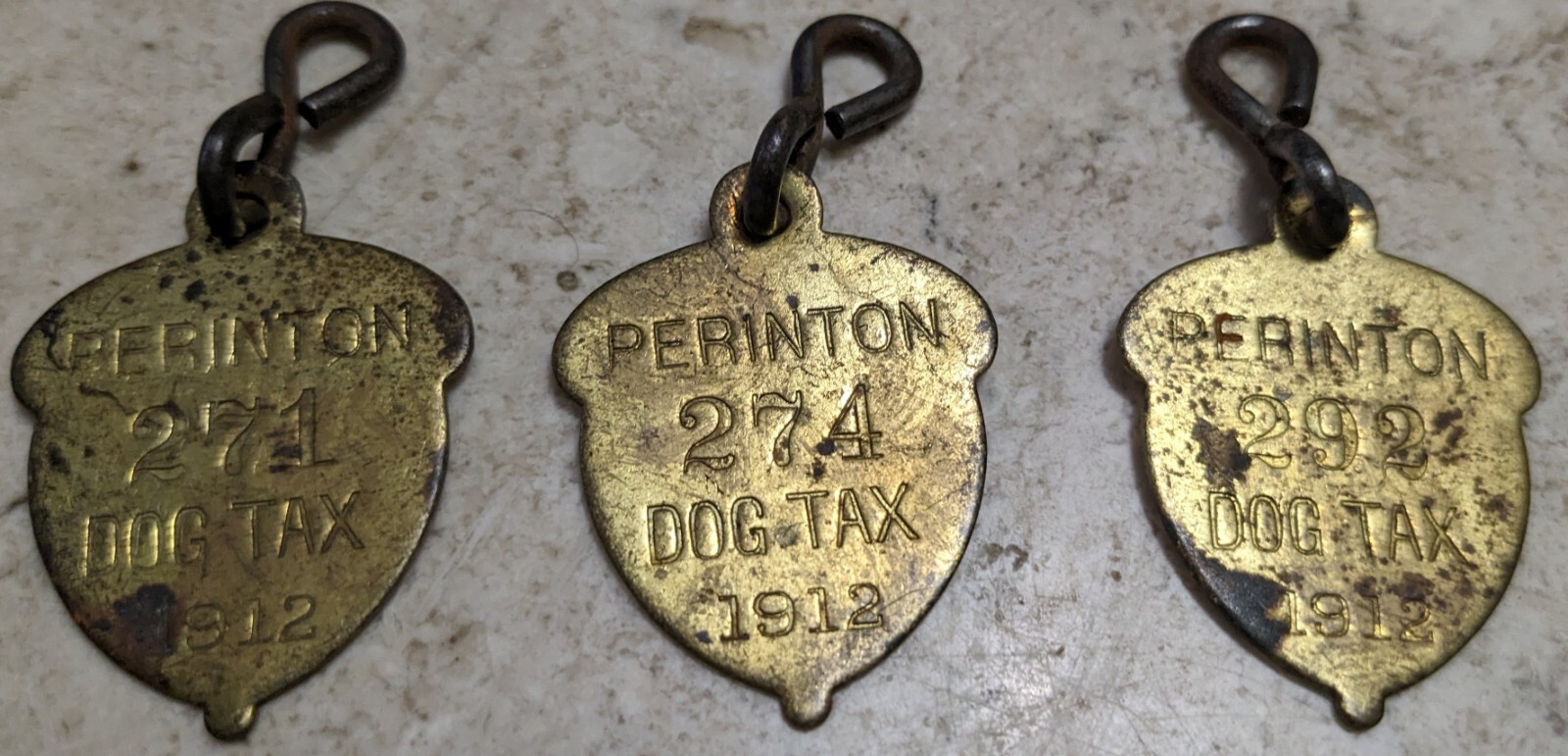 1912 Antique Dog License Tax Tag Lot Perinton, NY | eBay