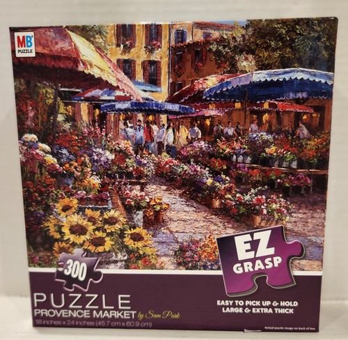 Provence Markt Puzzle Sam Park 300 große Teile Milton Bradley Sonnenblume Blume