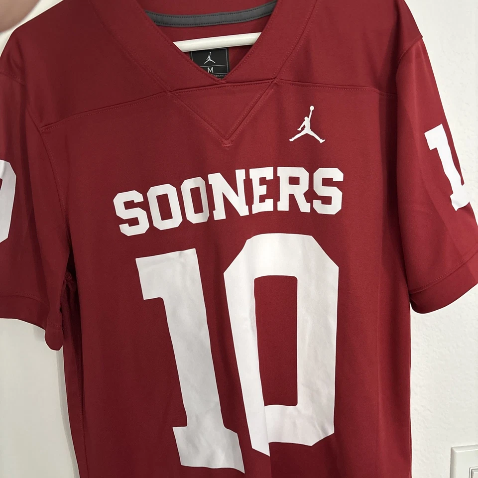 John Mateer Oklahoma Sooners OU Jordan Medium Jersey “Moneyline” Fanatics  1/1 - Image 4 of 4