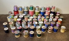 Huge Lot Wooden Thread Spools Vtg Sewing Threads Various Sizes  Colors - 73