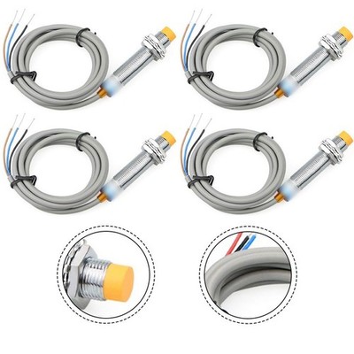 4 Stück Metalldetektion Näherungsschalter Sensor LJ12A3 Serie für M12 4 mm