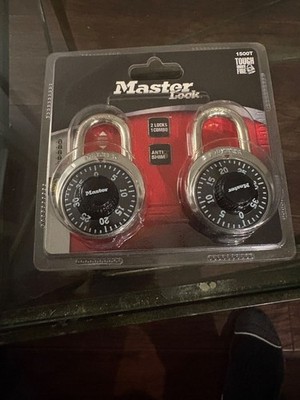 Master Lock Two 2 Pack 1500T Of Combination Locks Uses Same Combo Anti Shim