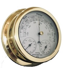Luftdruckmesser Thermometer Hygrometer Poliert 3-in-1 Wetterstation Schwarze