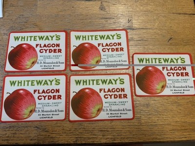WHITEWAY S FLAGON CYDER ABGEFÜLLT VON MOUNSDON SONS LICHFIELD BIERFLASCHENETIKETT X5