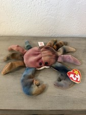 Ty Beanie Babies Claude the Crab Plush Beanbag Stuffed Animal w/ Tags 1996