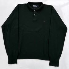 Vintage Polo Ralph Lauren Green 100 Lambswool Sweater Collar Size Men  s 2XL