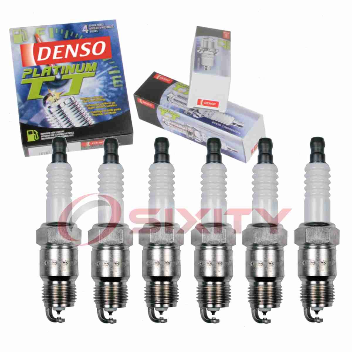 6 pc Denso Platinum TT Spark Plugs for 1978-1984 Dodge W150 3.7L L6 Ignition ua