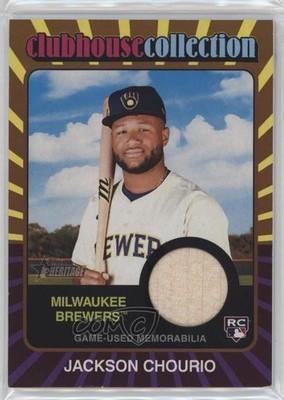 2024 Topps Heritage High Number Gold 68/99 Jackson Chourio #CCR-JC Rookie RC 2x9
