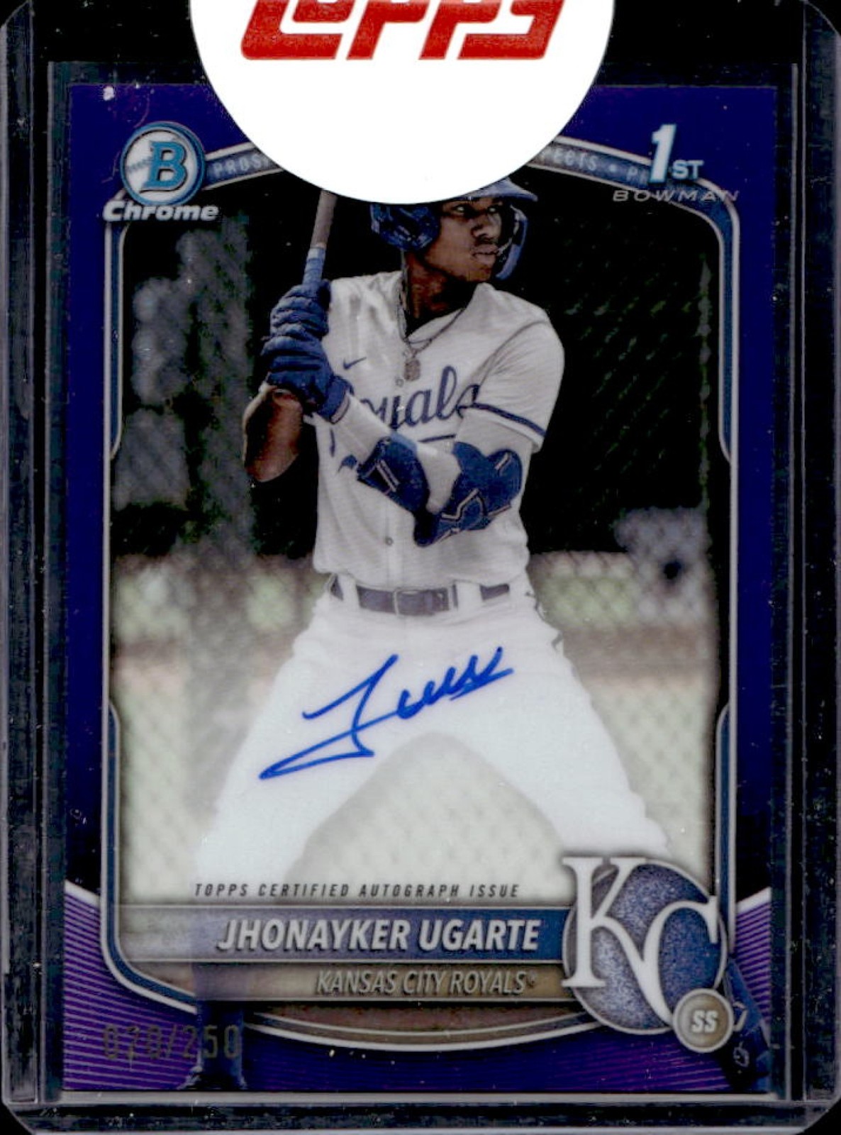 2025 Bowman Jhonayker Ugarte Chrome Auto Purple Refractor 1st #/250