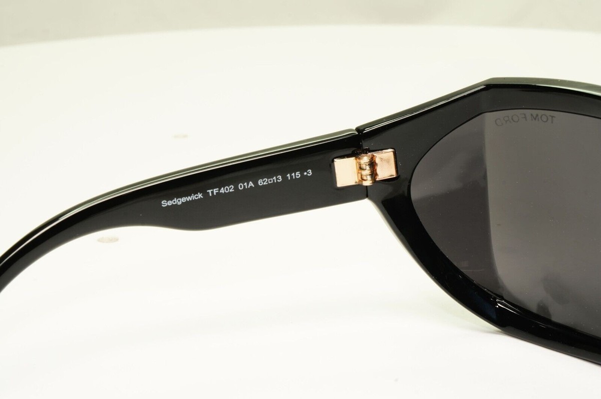 Tom Ford Sunglasses Sedgewick Black Gold Square Wrap FT0402 TF 402 