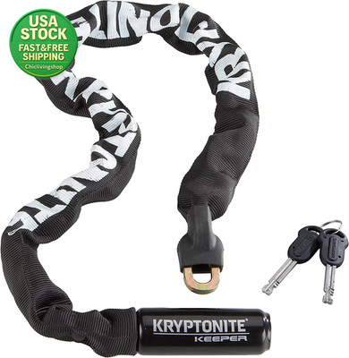 Keeper 785 Bike Chain Lock Heavy Duty 7Mm Steel 2.8 Feet Black