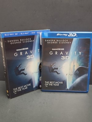 Gravity (3D Blu-ray + Blu-ray + DVD +Digital) Slipcover Clooney & Bullock