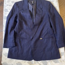 navy blue Linen blazer from Jones New York,