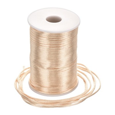 Nylon Satin Cord 2.5mm, 109 Yard Nylon String for Bracelet Beige