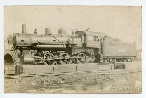 Steam Engine 81 Chicago & North Western Railway Yard ESCANABA Michigan 1910 RPPC