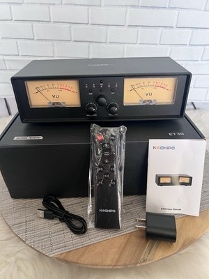 Audio Amplifier Speaker Switcher, 2-in-2 Out Dual Analog VU Meter, with DB Panel