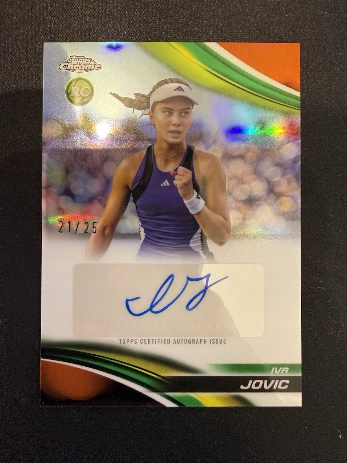 Topps 2025 Chrome Tennis Iva Jovic RC Autograph Chrome CA-IJC 21/25