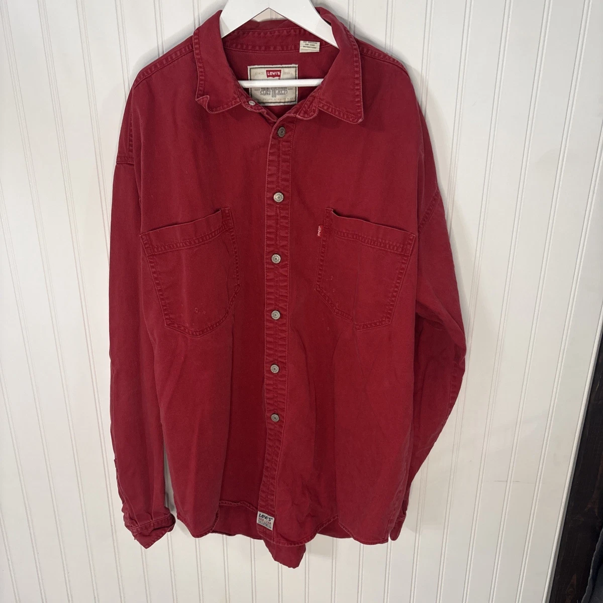 Levi's Red Casual Button-Down Shirts for Men for sale | eBay