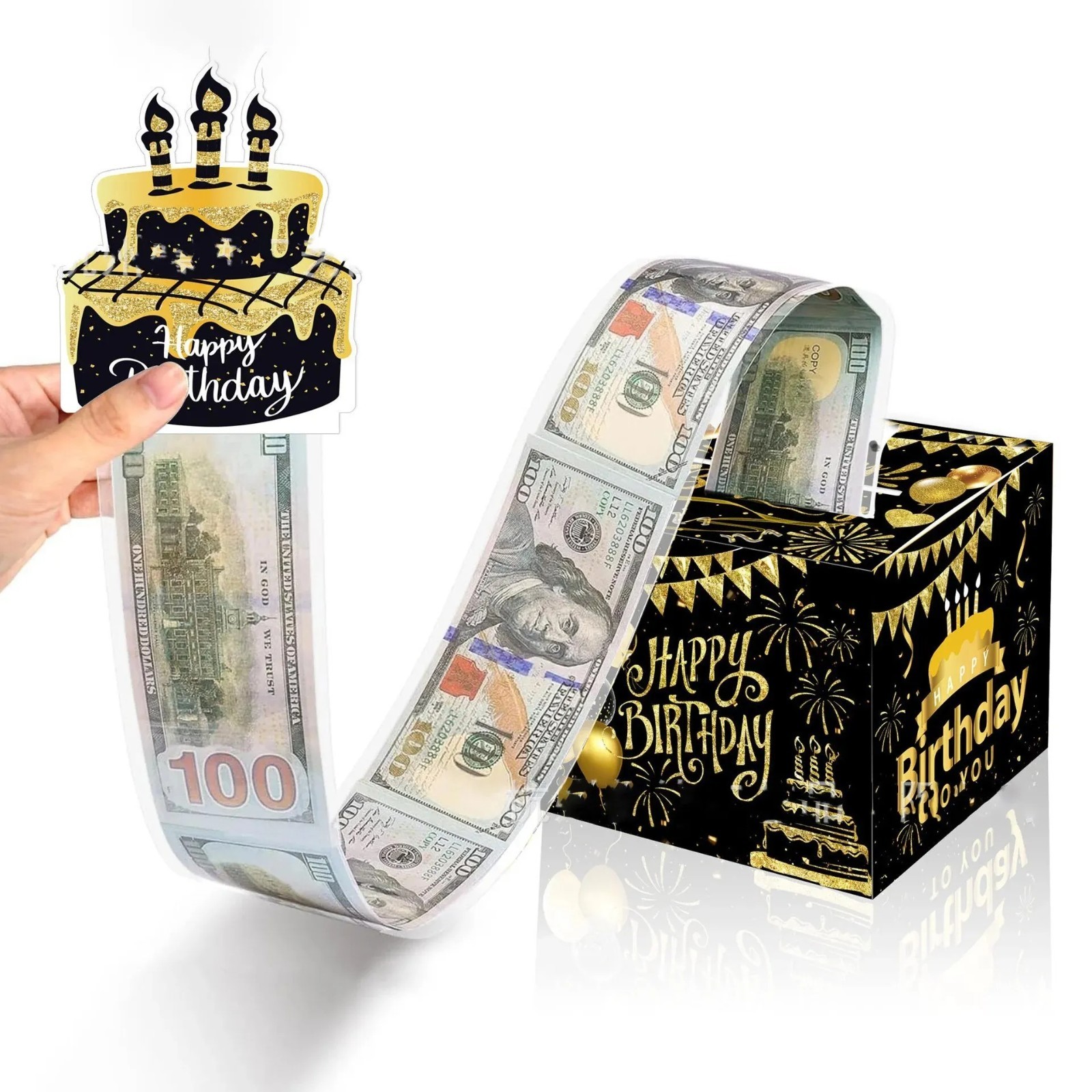 Birthday Money Box Surprise Cash Gift Box with Pull Out Card Party Decoration