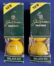 Jack Nicklaus MacGregor Muirfield Eye-O-Matic Golf Balls Balata 100 • Set of 2