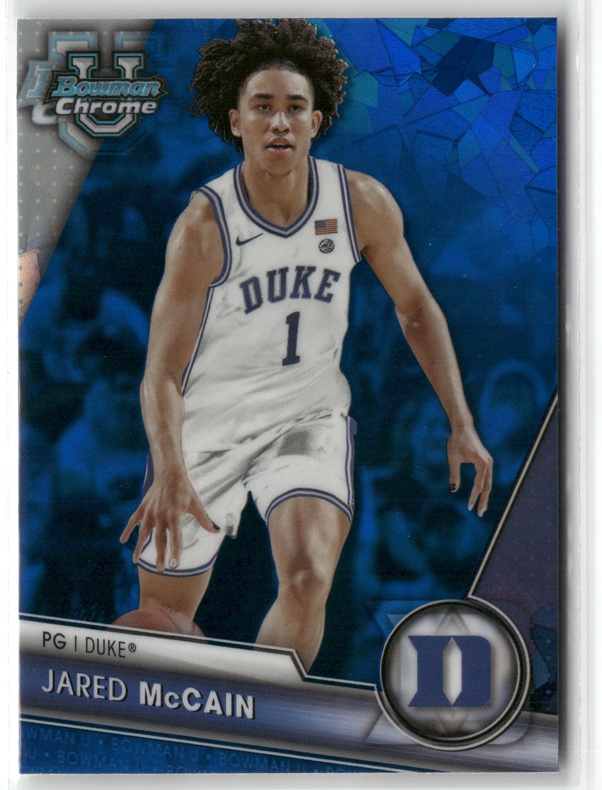 2023-24 Bowman University Chrome Sapphire Jared McCain Duke Blue Devils #18