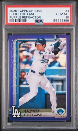 2025 Topps Chrome Shohei Ohtani #1 Purple Refractor /250 PSA 10