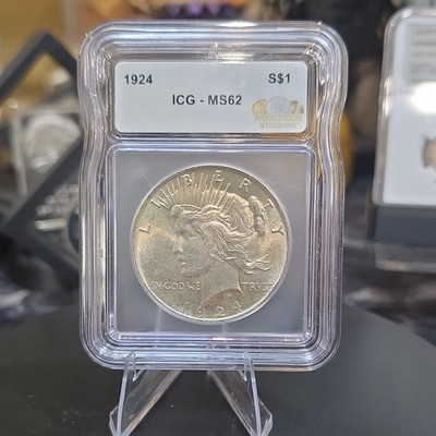 1924 Peace Dollar ICG MS62 Silver $1 Coin Philadelphia