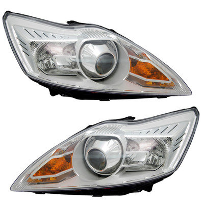 Scheinwerfer Set für Ford Focus MK2 2008- in Chrom HID Xenon D1S H1 LWR