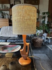 Vintage 1970s Danish Teak Biomorphic Teak Table Lamp Base - Rewired And PAT Test