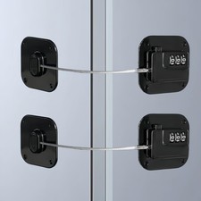 2 Pack Refrigerator Lock Combination Child Safety Fridge Lock Black